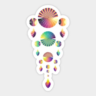 Dream Catcher Triple Tier | Combo 2 Volcano, Peacock and Sunset (White) Sticker